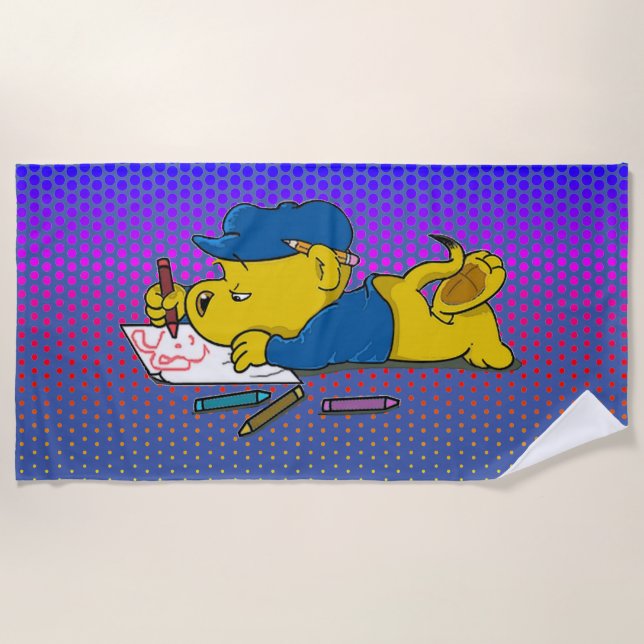 Ferald Drawing With Crayons Beach Towel (Front)