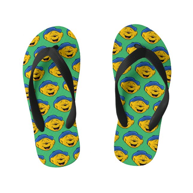Ferald Laughing Emoji  Kid's Flip Flops (Footbed)