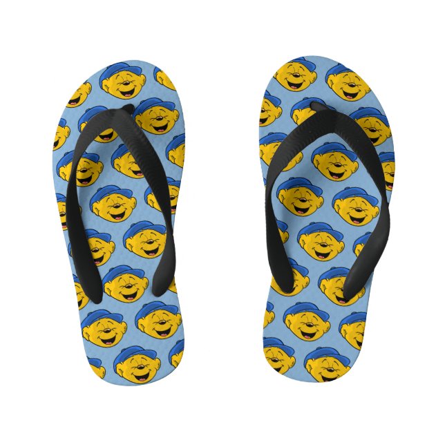 Ferald Laughing Emoji  Kid's Flip Flops (Footbed)