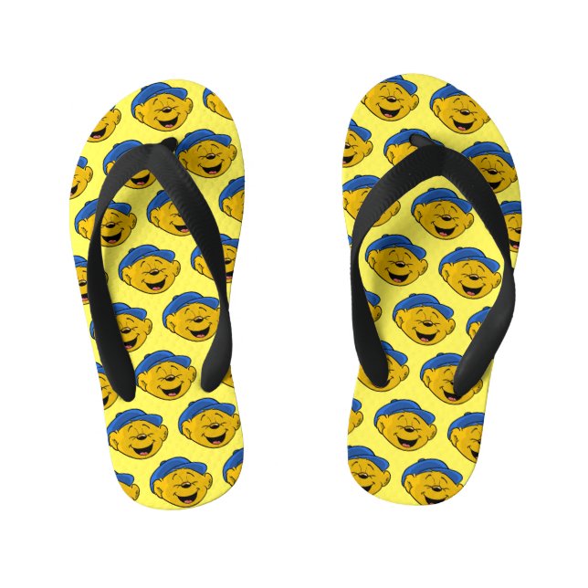 Ferald Laughing Emoji  Kid's Flip Flops (Footbed)