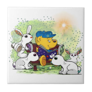 Ferald Reading To The Bunnies Tile