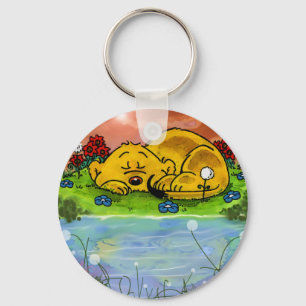 Ferald Sleeping Ferret Key Ring