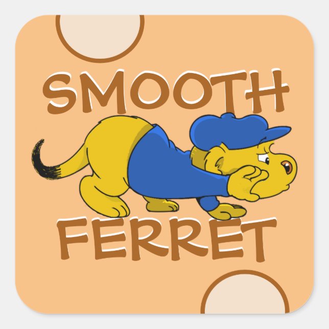 Ferald | Smooth Ferret Square Sticker (Front)