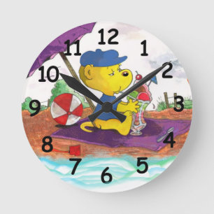 Ferald's Ice Cream Beach Delight Round Clock