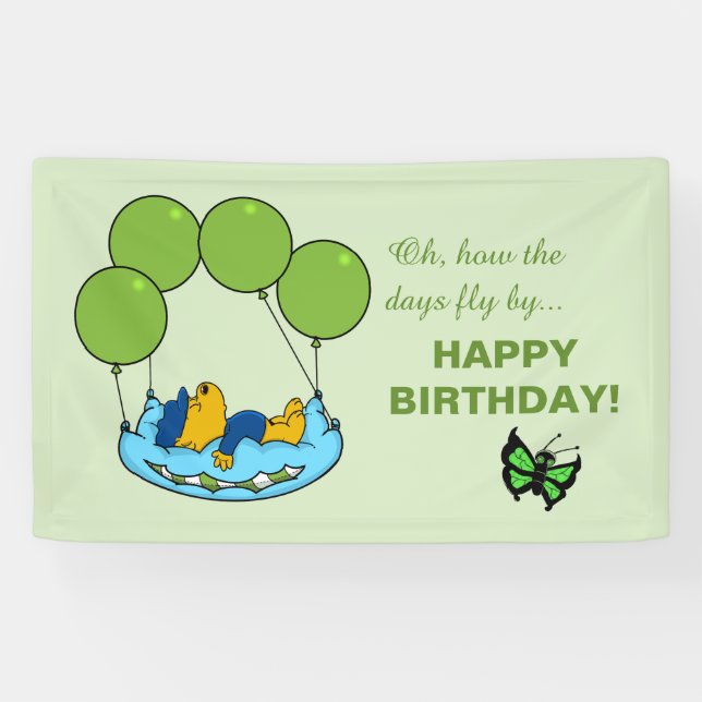 Ferald's Pillow Balloons Birthday Banner (Horizontal)