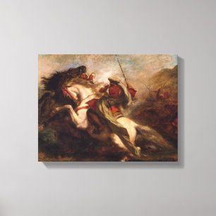 Ferdinand Delacroix Collision of Moorish Horsemen Canvas Print