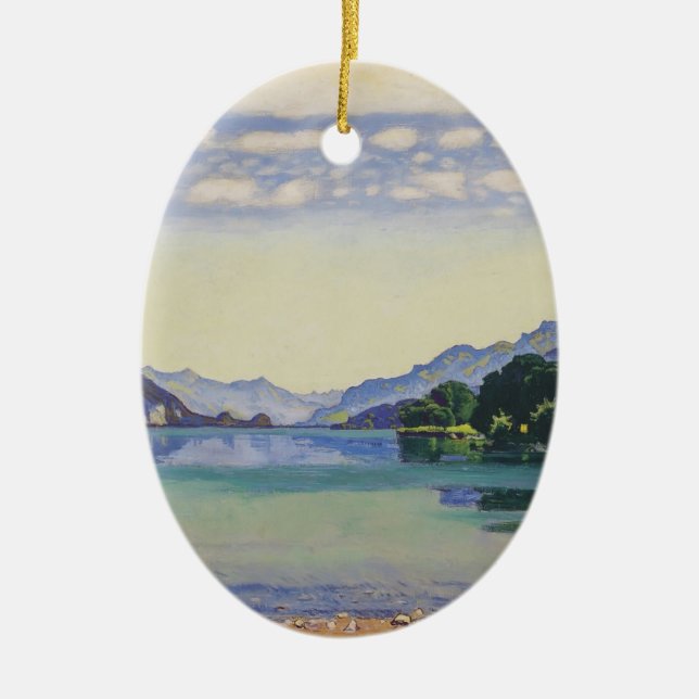 Ferdinand Hodler- Lake Thun from Lessig Ceramic Tree Decoration (Front)