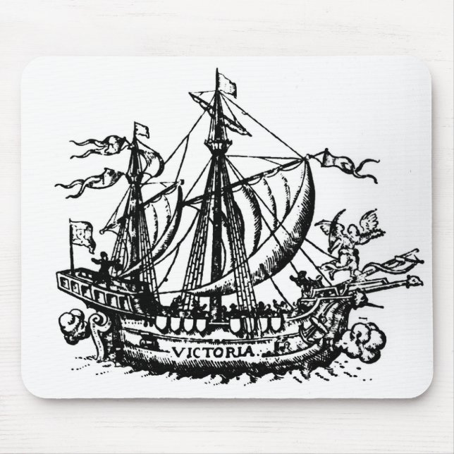 Ferdinand Magellan's boat 'Victoria' Mouse Mat (Front)