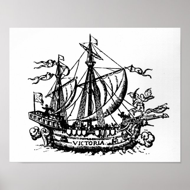 Ferdinand Magellan's boat 'Victoria' Poster (Front)