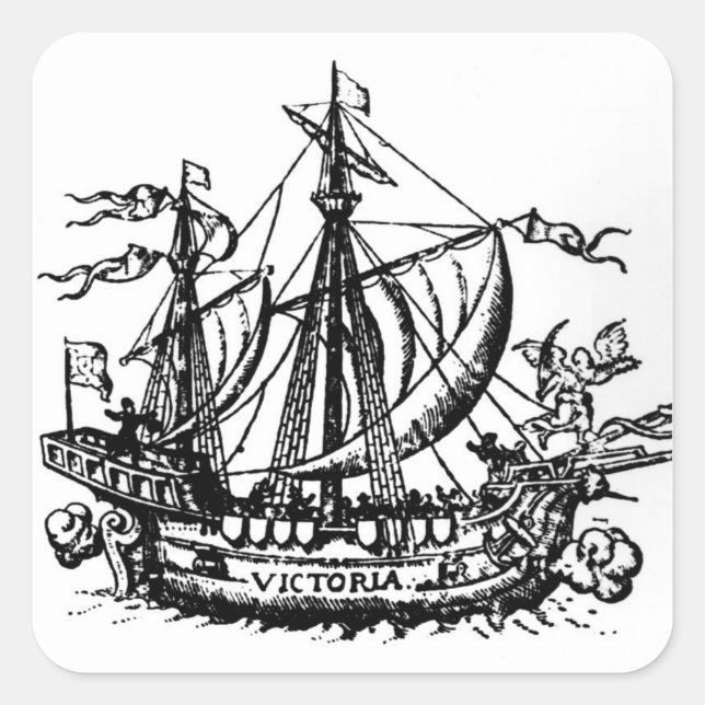 Ferdinand Magellan's boat 'Victoria' Square Sticker (Front)