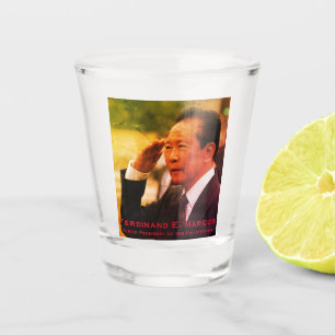 Ferdinand Marcos, Tenth President of Philippines Shot Glass