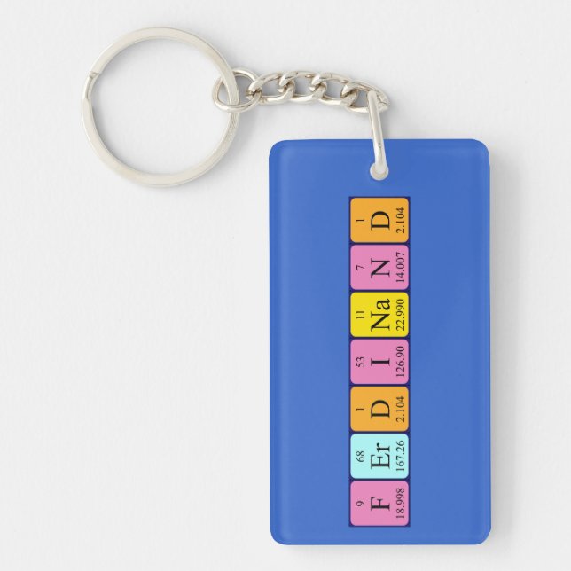 Ferdinand periodic table name keyring (Front)