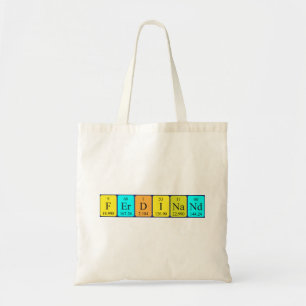 Ferdinand periodic table name tote bag