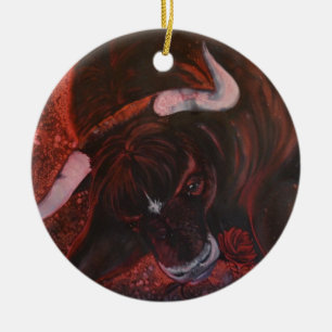 Ferdinand the bull ceramic tree decoration