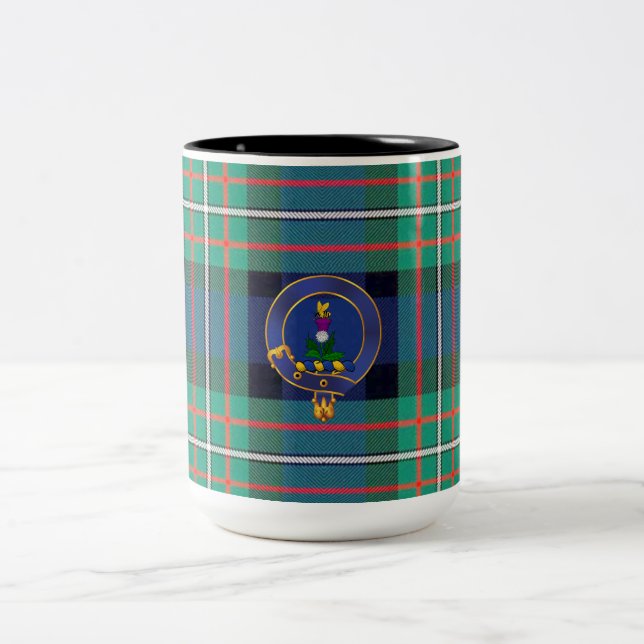 Ferguson clan badge and tartan mug (Center)