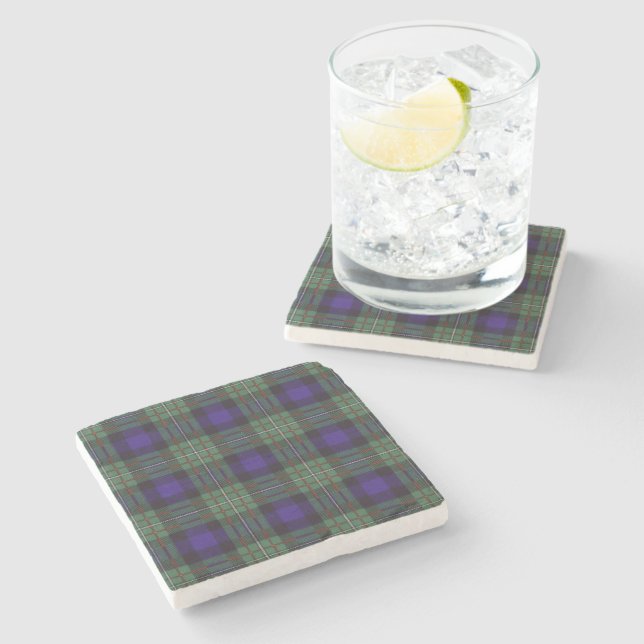 Ferguson clan Plaid Scottish tartan Stone Coaster (Side)