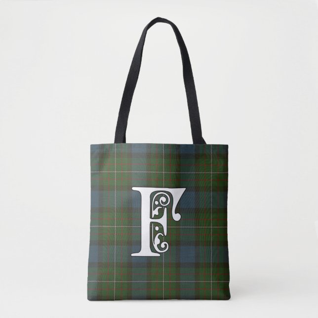 Ferguson Clan Tartan Monogram Tote Bag (Front)