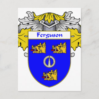 Ferguson Coat of Arms/Family Crest  (Mantled) Postcard
