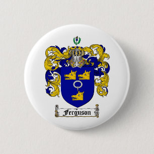 FERGUSON FAMILY CREST -  FERGUSON COAT OF ARMS 6 CM ROUND BADGE