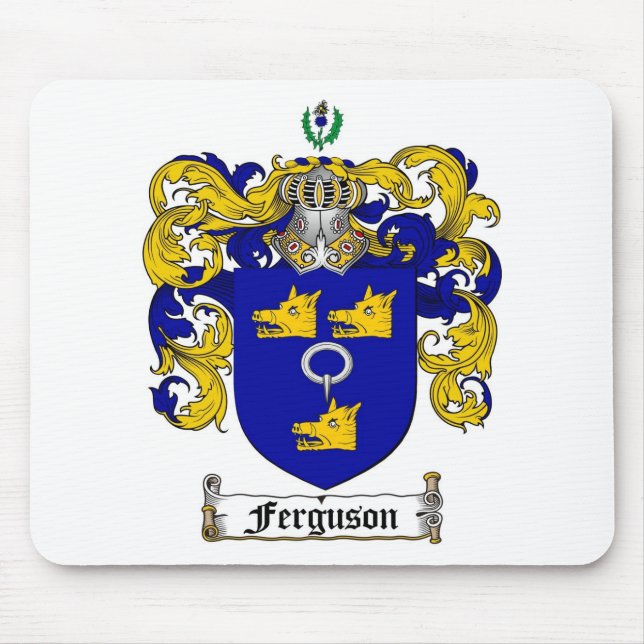 FERGUSON FAMILY CREST -  FERGUSON COAT OF ARMS MOUSE MAT (Front)