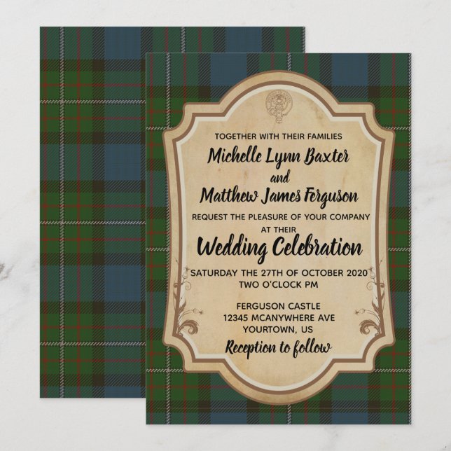 Ferguson Tartan Wedding Invitation (Front/Back)