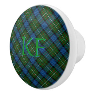 Fergusson Official Tartan with monogram / initials Ceramic Knob