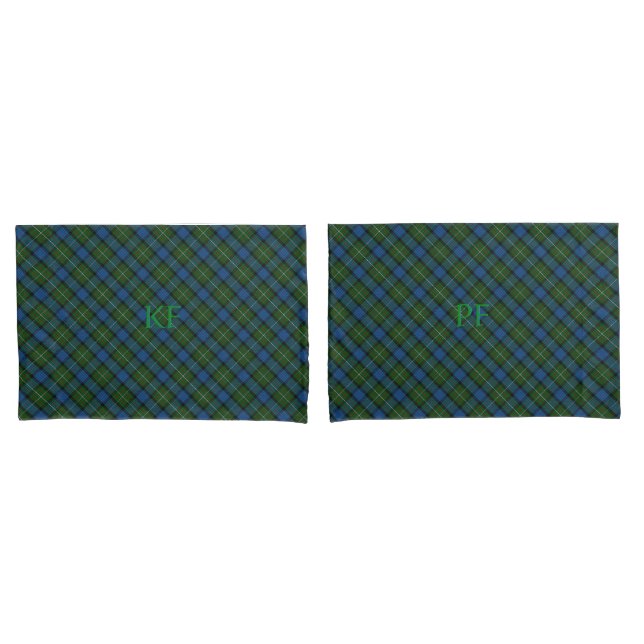 Fergusson Official Tartan with monogram / initials Pillowcase (Front-Set)