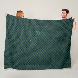 Fergusson Official Tartan with monogram / name Fleece Blanket