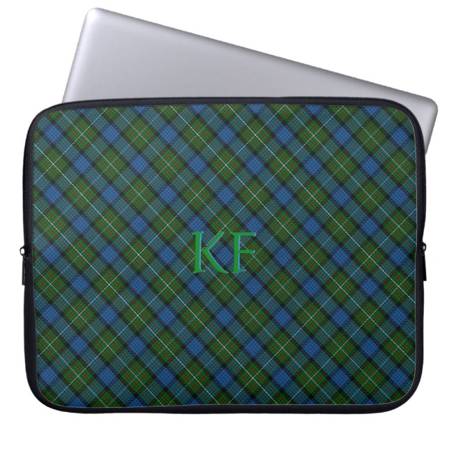 Fergusson Official Tartan with monogram / name Laptop Sleeve (Front)