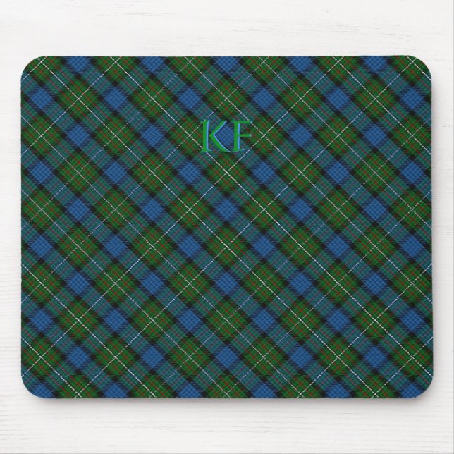 Fergusson Official Tartan with monogram / name Mouse Mat (Front)