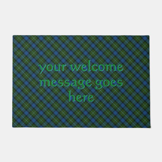 Fergusson Official Tartan with welcome message Doormat (Front)