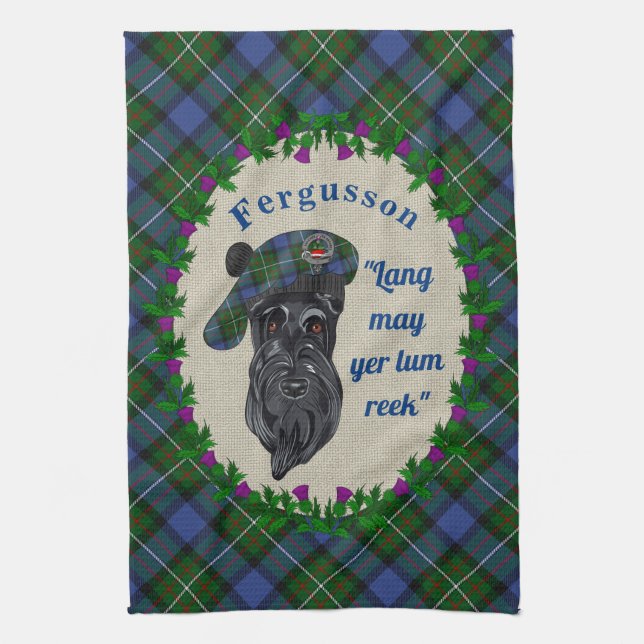 Fergusson Scottie Dog Kitchen Towel (Vertical)