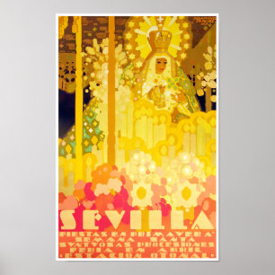 Feria de Sevilla Spain vintage travel Poster