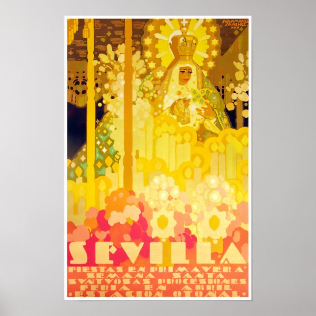 Feria de Sevilla Spain vintage travel Poster (Front)