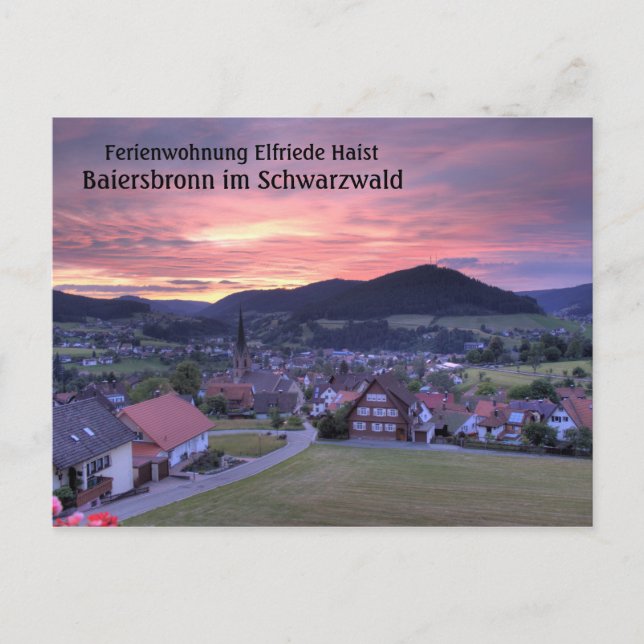 Ferienwohnung Elfriede Haist — Sunset Postcard (Front)