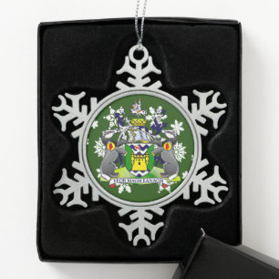 Fermanagh Ireland Crest Irish Snowflake Pewter Christmas Ornament