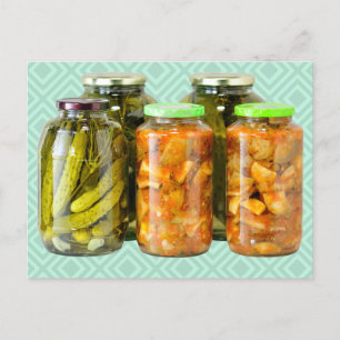 Fermented Vegetables in Jars Postcard