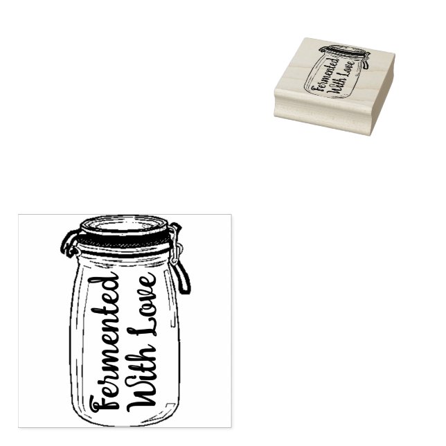 Fermented With Love Rubber Stamp (Stamped)