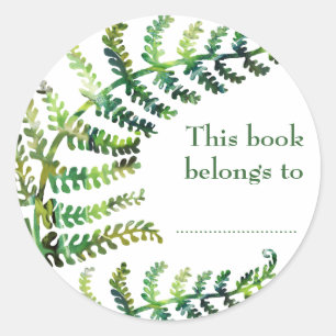 Fern Bookplate Stickers