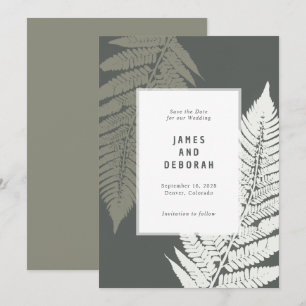 Fern Botanical Modern Minimal Woodland Wedding Save The Date