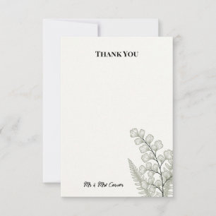 Fern Botanical Wedding Thank You Card