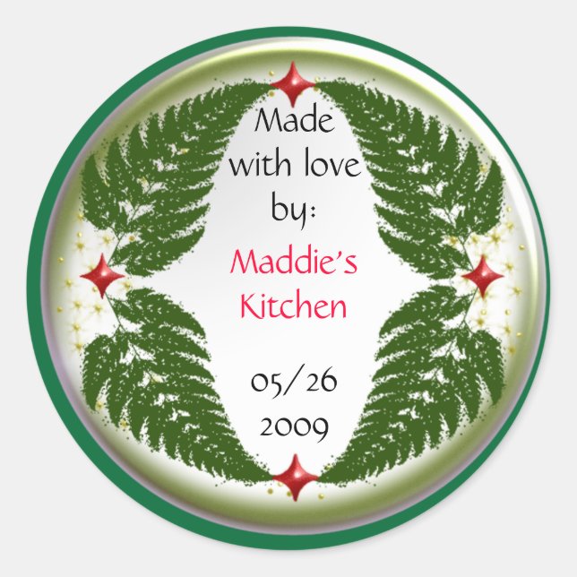 fern canning classic round sticker (Front)
