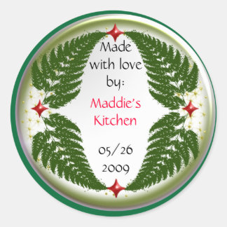 fern canning classic round sticker