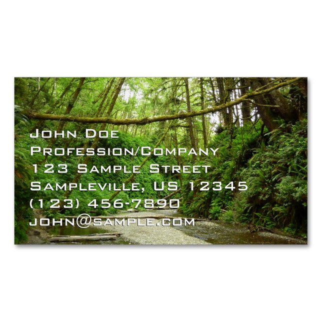 Fern Canyon I at Redwood National Park Magnetic Business Card (Front)