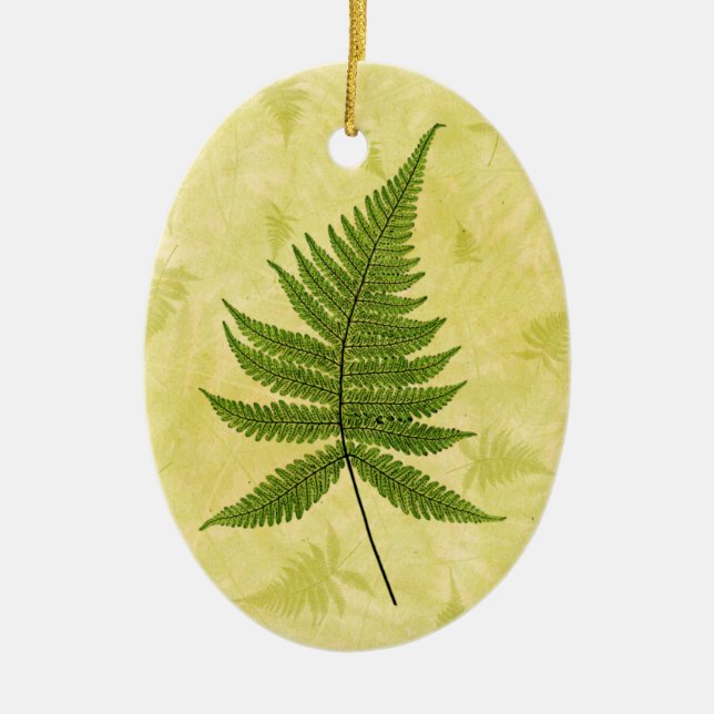 Fern Ceramic Tree Decoration (Front)