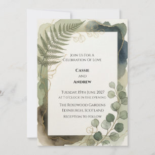 Fern Eucalyptus Greenery Wedding Invitation