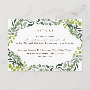 Fern Eucalyptus Hand-Drawn Greenery Wedding Enclosure Card