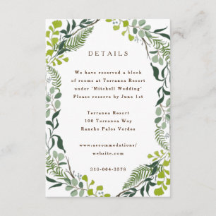 Fern Eucalyptus Hand-Drawn Greenery Wedding Enclosure Card
