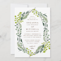 Fern Eucalyptus Hand-Drawn Greenery Wedding