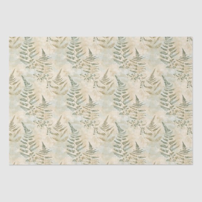 Fern & Eucalyptus Skeleton Leaf Decoupage Paper (Front)